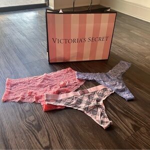Victoria's Secret Pink and Purple Cheeky and Thong Panties XL NWT